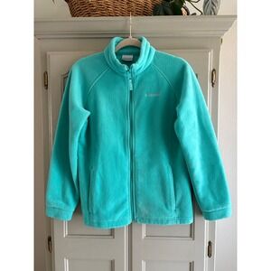 Columbia Kids Benton Springs Full Zip Fleece Jacket Turquoise Aqua Blue XL 18/20